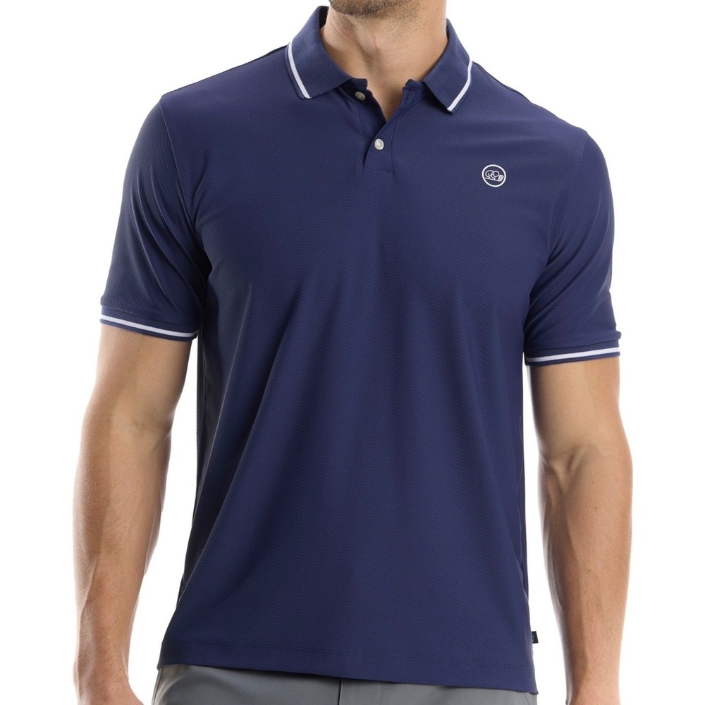 Good Good Golf Mens Midnight Textured Polo Navy Blue Fighting for Par Sz XL